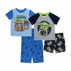 Star Wars Mandalorian Boys Blue 4-piece Pajama Set Size 4T